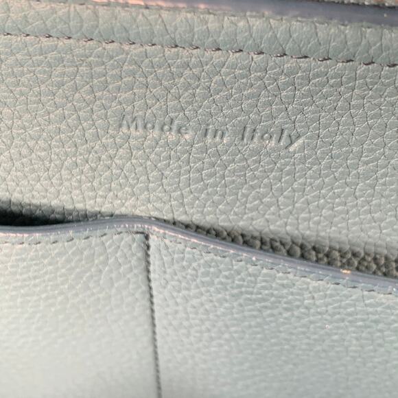 CELINE Blue Pebble Grain Leather Medium Trifold Tote Handbag - Picture 8 of 13